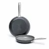 Chatham 2-Piece Hard-Anodized Aluminum Ceramic Nonstick Frying Pan Set in Gray by GreenPan