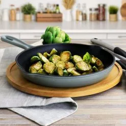 2 Piece 7 qt. Enameled Cast Iron Casserole and 10.25 in. Skillet in Gray by MegaChef 10 2 Piece 7 qt. Enameled Cast Iron Casserole and 10.25 in. Skillet in Gray by MegaChef -Cookware Sales Shop gray megachef pot pan sets 985118946m 1f 1000