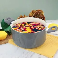 Ridge Valley 6 qt. Grey Aluminum Nonstick Dutch Oven by Oster -Cookware Sales Shop gray oster dutch ovens 985115184m 31 1000