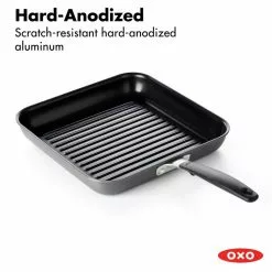 Good Grips 11 in. Hard-Anodized Aluminum Nonstick Grill Pan in Gray by OXO -Cookware Sales Shop gray oxo grill pans cc002666 001 4f 1000