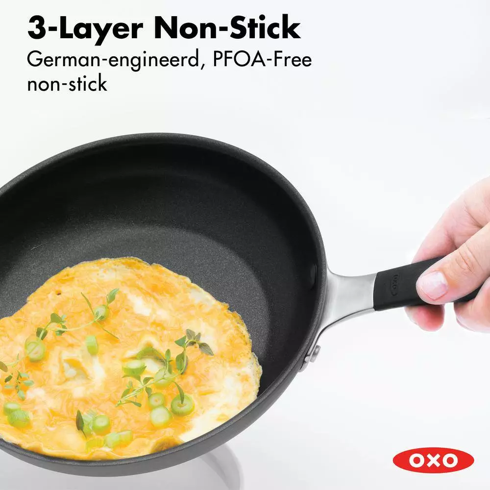 Good Grips 10 in. Hard-Anodized Aluminum Nonstick Frying Pan in Gray by OXO 5 Good Grips 10 in. Hard-Anodized Aluminum Nonstick Frying Pan in Gray by OXO - Image 3