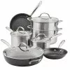 11-Piece Stainless Steel Professional Cookware Set with Lids by Rachael Ray