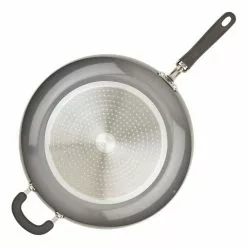 14.5 in. Aluminum Nonstick Create Delicious Frying Pan with Helper Handle in Gray Shimmer by Rachael Ray 7 14.5 in. Aluminum Nonstick Create Delicious Frying Pan with Helper Handle in Gray Shimmer by Rachael Ray -Cookware Sales Shop gray rachael ray skillets 12024 4f 1000