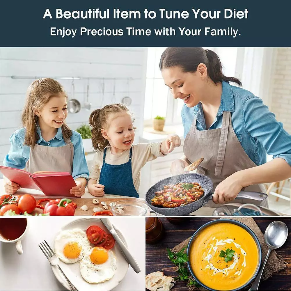 CSK 11 in. Granite Aluminum Non-Stick Frying Pan in Gray with Lid by Unbranded 11 CSK 11 in. Granite Aluminum Non-Stick Frying Pan in Gray with Lid by Unbranded - Image 9