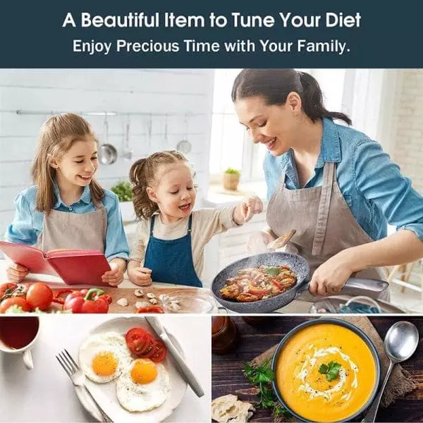 CSK 11 in. Granite Aluminum Non-Stick Frying Pan in Gray with Lid by Unbranded 10 CSK 11 in. Granite Aluminum Non-Stick Frying Pan in Gray with Lid by Unbranded - Image 8