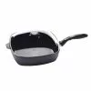 Classic Series 5 qt. Cast Aluminum Nonstick Saute Pan in Gray with Glass Lid by Swiss Diamond -Cookware Sales Shop gray swiss diamond saute pans 66283c 64 1000