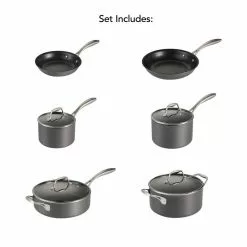 10-Piece Hard Anodized Cookware Set by Tramontina -Cookware Sales Shop gray tramontina sauce pans 80123 006ds fa 1000