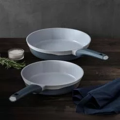 2-Piece Gastro Ceramic Durable Cast Aluminum Fry Pan Set by MasterPRO -Cookware Sales Shop gray woks stir fry pans mpus14022gry 76 1000