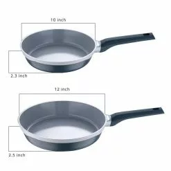 2-Piece Gastro Ceramic Durable Cast Aluminum Fry Pan Set by MasterPRO -Cookware Sales Shop gray woks stir fry pans mpus14022gry fa 1000
