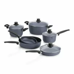 Diamond LITE 10-Piece Cast Aluminum Nonstick Cookware Set in Gray by Woll