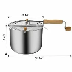 Stainless Steel Popcorn Popper Set by Great Northern 12 Stainless Steel Popcorn Popper Set by Great Northern -Cookware Sales Shop great northern stovetop popcorn poppers 6251 1f 1000