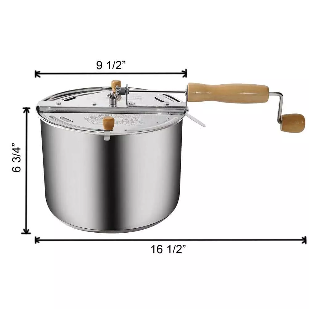 Stainless Steel Popcorn Popper Set by Great Northern 6 Stainless Steel Popcorn Popper Set by Great Northern - Image 4