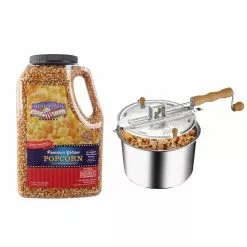 6.5 qt. Stainless Steel Stove Top Popcorn Popper with 12.5 lbs. Popping Corn Kernels by Great Northern