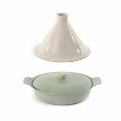 Ron 3-Piece Green Cast Iron Tajine Set by BergHOFF
