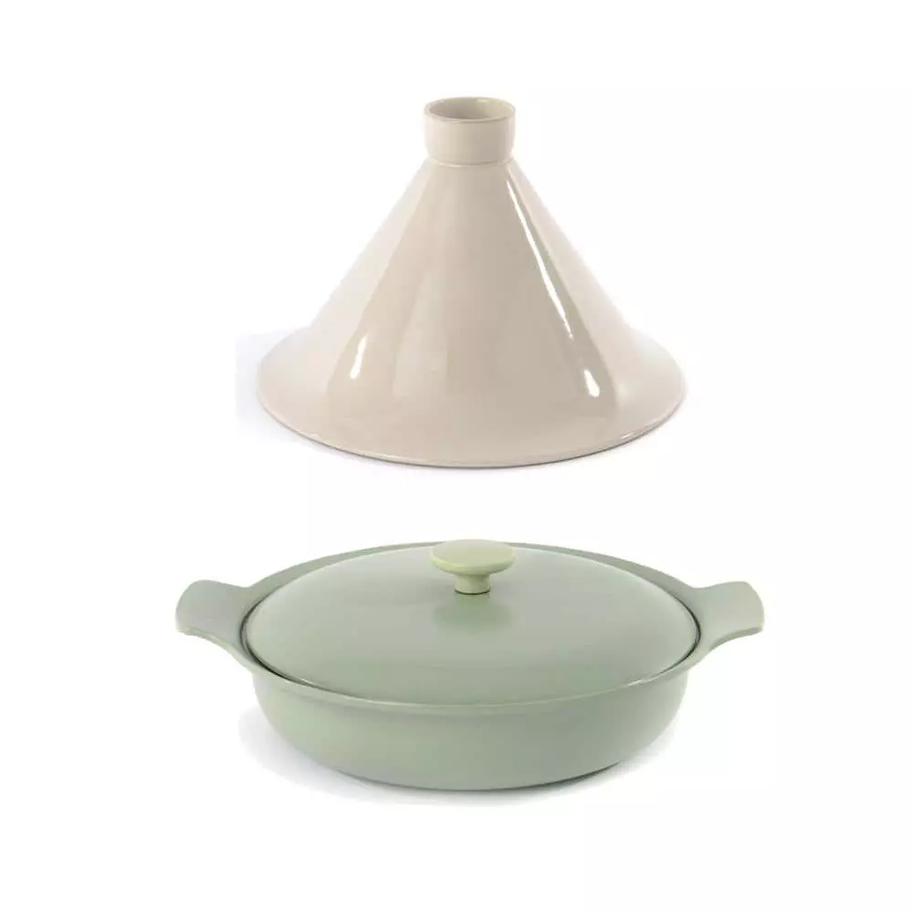 Ron 3-Piece Green Cast Iron Tajine Set by BergHOFF 3 Ron 3-Piece Green Cast Iron Tajine Set by BergHOFF