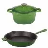 Neo 3-Piece Cast Iron Cookware Set in Green by BergHOFF 1 Neo 3-Piece Cast Iron Cookware Set in Green by BergHOFF -Cookware Sales Shop green berghoff pot pan sets 2211632 64 1000