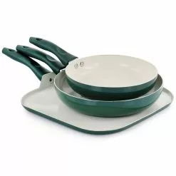 Gazebo Ceramic Nonstick Aluminum 11-Piece Cookware Set in Green by GIBSON HOME -Cookware Sales Shop green gibson home pot pan sets 985117052m fa 1000