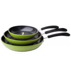 Green Earth 3-Piece Aluminum Ceramic Nonstick Frying Pan Set in Green by Ozeri 14 Green Earth 3-Piece Aluminum Ceramic Nonstick Frying Pan Set in Green by Ozeri -Cookware Sales Shop green ozeri skillets zp1 3p 66 1000