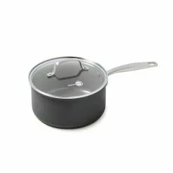 Chatham 3 qt. Hard-Anodized Aluminum Ceramic Nonstick Sauce Pan in Gray with Glass Lid by GreenPan