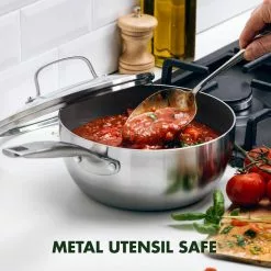 Chatham Stainless 2.5 qt. Stainless Steel Ceramic Nonstick Sauce Pan with Glass Lid by GreenPan 19 Chatham Stainless 2.5 qt. Stainless Steel Ceramic Nonstick Sauce Pan with Glass Lid by GreenPan -Cookware Sales Shop greenpan sauce pans cc005347 001 31 1000