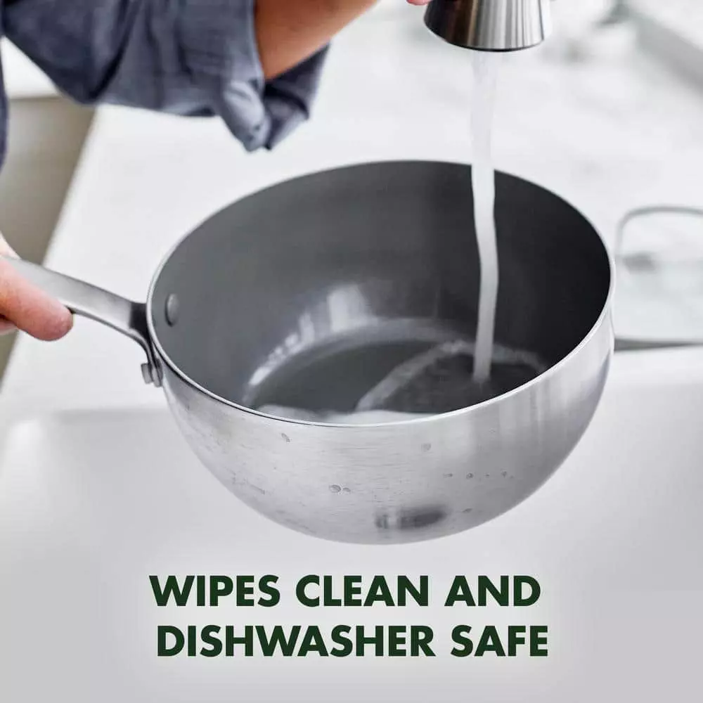 Chatham Stainless 2.5 qt. Stainless Steel Ceramic Nonstick Sauce Pan with Glass Lid by GreenPan 4 Chatham Stainless 2.5 qt. Stainless Steel Ceramic Nonstick Sauce Pan with Glass Lid by GreenPan - Image 2