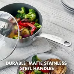 Chatham Stainless 2.5 qt. Stainless Steel Ceramic Nonstick Sauce Pan with Glass Lid by GreenPan 17 Chatham Stainless 2.5 qt. Stainless Steel Ceramic Nonstick Sauce Pan with Glass Lid by GreenPan -Cookware Sales Shop greenpan sauce pans cc005347 001 fa 1000