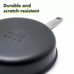 Chatham 5 qt. Hard-Anodized Aluminum Ceramic Nonstick Saute Pan in Gray with Glass Lid by GreenPan 11 Chatham 5 qt. Hard-Anodized Aluminum Ceramic Nonstick Saute Pan in Gray with Glass Lid by GreenPan -Cookware Sales Shop greenpan saute pans cc000123 001 1f 1000