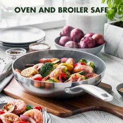 Chatham 11 in. Stainless Steel Ceramic Nonstick Wok by GreenPan -Cookware Sales Shop greenpan woks stir fry pans cc005351 001 31 1000