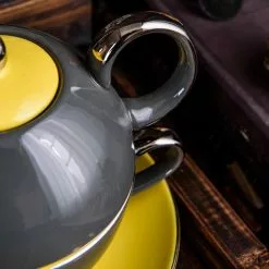 1-Cup 10 oz. Gray Porcelain Teapot Teacup and Saucer Set by Artvigor 14 1-Cup 10 oz. Gray Porcelain Teapot Teacup and Saucer Set by Artvigor -Cookware Sales Shop grey artvigor tea kettles art cc007 fa 1000