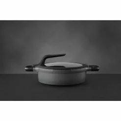 GEM Stay Cool 3.5 qt. Cast Aluminum Nonstick Saute Pan in Gray with Glass Lid and Dual Handles by BergHOFF 11 GEM Stay Cool 3.5 qt. Cast Aluminum Nonstick Saute Pan in Gray with Glass Lid and Dual Handles by BergHOFF -Cookware Sales Shop grey berghoff saute pans 2307422 31 1000