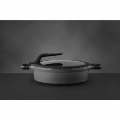 GEM Stay Cool 4.9 qt. Cast Aluminum Nonstick Saute Pan in Gray with Glass Lid by BergHOFF -Cookware Sales Shop grey berghoff saute pans 2307423 31 1000