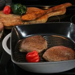 Chasseur French Carronde 10-inch Grill Pan, Grey and Black by French Home -Cookware Sales Shop grey french home griddles ci 3202g c184 31 1000