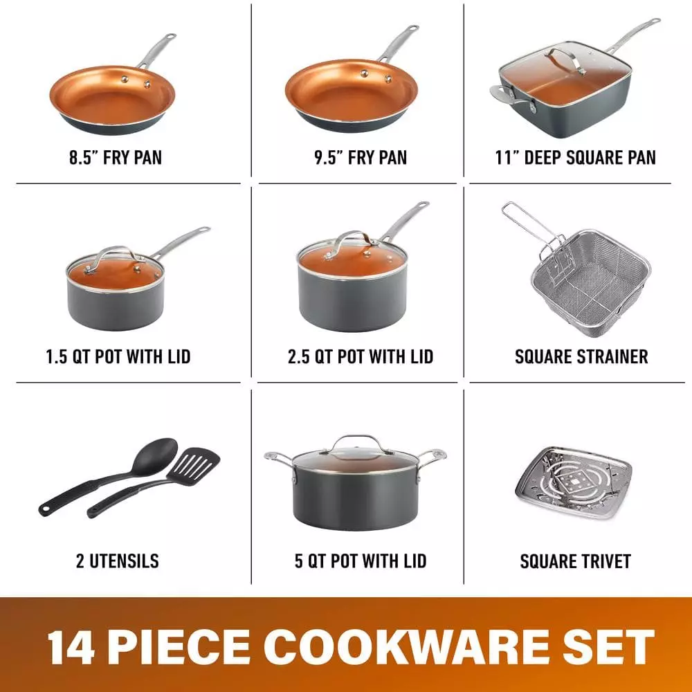 14-Piece Aluminum Ti-Ceramic Nonstick Cookware Set by Gotham Steel 4 14-Piece Aluminum Ti-Ceramic Nonstick Cookware Set by Gotham Steel - Image 2