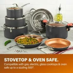 12-Piece Aluminum Ti-Ceramic Nonstick Cookware Set by Gotham Steel -Cookware Sales Shop grey gotham steel pot pan sets 9579 4f 1000