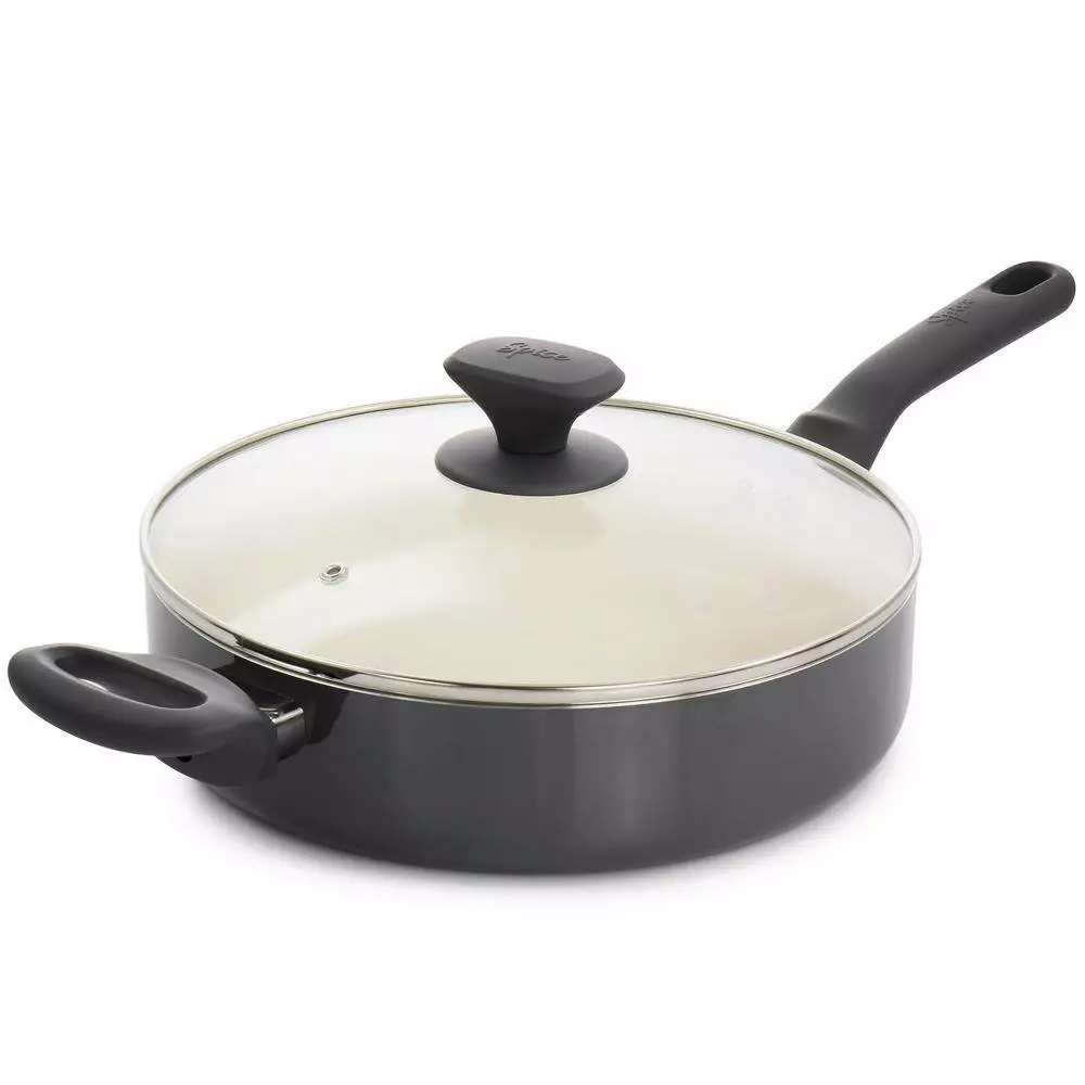 Savory Saffron 16-Piece Ceramic Nonstick Cookware Set in Grey by Spice BY TIA MOWRY 6 Savory Saffron 16-Piece Ceramic Nonstick Cookware Set in Grey by Spice BY TIA MOWRY - Image 4