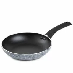 Venus 8 in. Aluminum Pressed Nonstick Speckle Frying Pan in Black and Grey by Unbranded