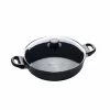 Classic Series Induction 3.7 qt. Cast Aluminum Nonstick Saute Pan in Gray with Glass Lid by Swiss Diamond -Cookware Sales Shop grey swiss diamond saute pans sd6628ic 64 1000