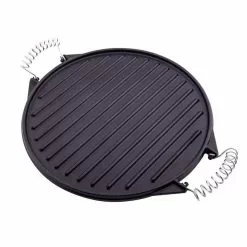 12.5 in Round Reversible Cast Iron Griddle/Skillet with Wire Handles, Large, Seasoned by Victoria -Cookware Sales Shop griddles gdl 156 4f 1000