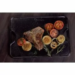 Large Rectangular Reversible Black Cast Iron Griddle/Skillet Solid 20 in. x 14 in. Seasoned by Victoria 15 Large Rectangular Reversible Black Cast Iron Griddle/Skillet Solid 20 in. x 14 in. Seasoned by Victoria -Cookware Sales Shop griddles gdl 196 31 1000