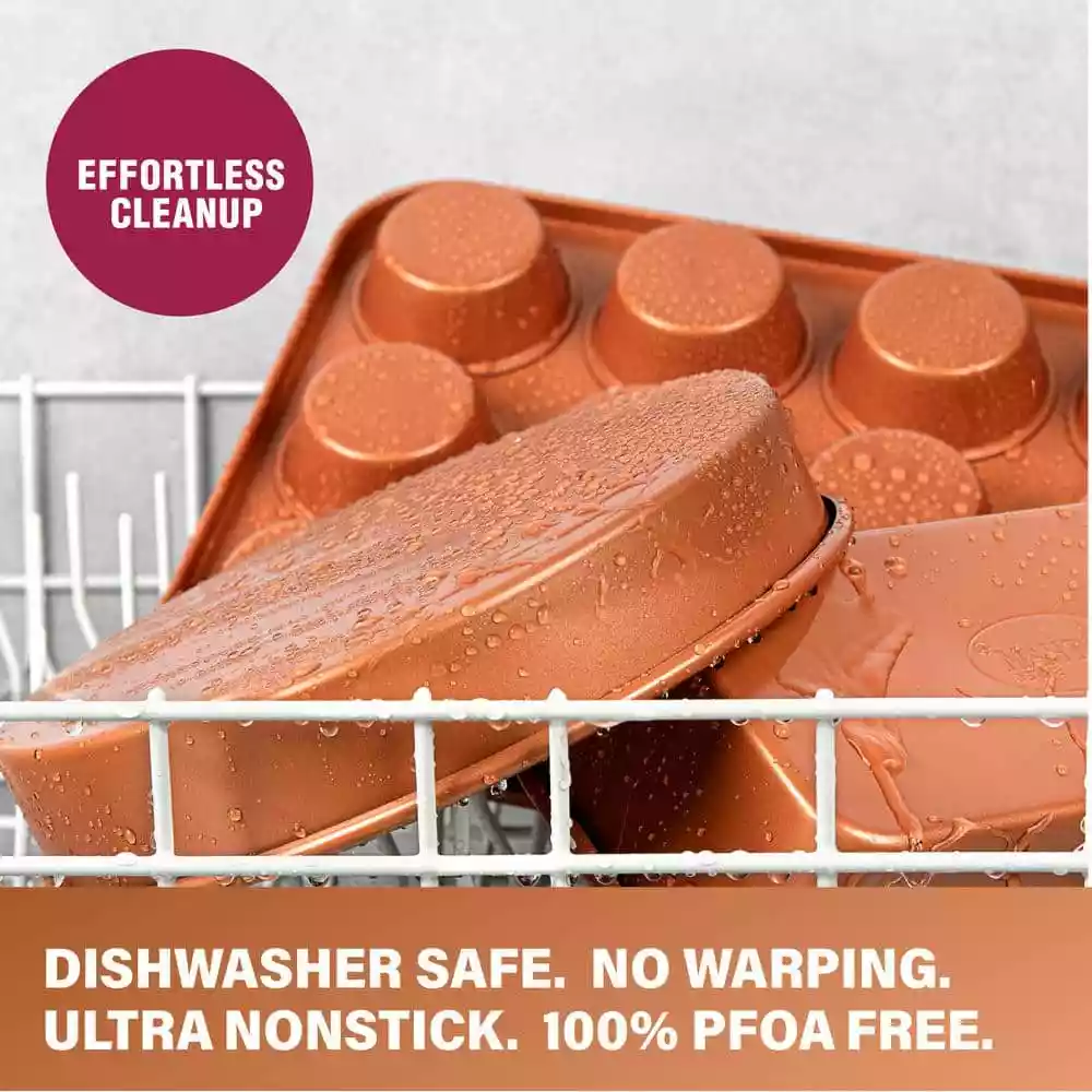 Hammered Copper 17-Piece Aluminum Nonstick Cookware Set by Gotham Steel 4 Hammered Copper 17-Piece Aluminum Nonstick Cookware Set by Gotham Steel - Image 2