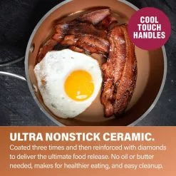 Hammered Copper 17-Piece Aluminum Nonstick Cookware Set by Gotham Steel 17 Hammered Copper 17-Piece Aluminum Nonstick Cookware Set by Gotham Steel -Cookware Sales Shop hammered copper gotham steel pot pan sets 9578 1f 1000