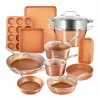 Hammered Copper 17-Piece Aluminum Nonstick Cookware Set by Gotham Steel -Cookware Sales Shop hammered copper gotham steel pot pan sets 9578 64 1000