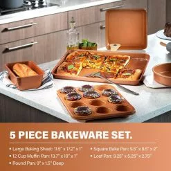 Hammered Copper 17-Piece Aluminum Nonstick Cookware Set by Gotham Steel 14 Hammered Copper 17-Piece Aluminum Nonstick Cookware Set by Gotham Steel -Cookware Sales Shop hammered copper gotham steel pot pan sets 9578 66 1000