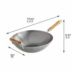Joyce Chen 14 in. Silver Carbon Steel Wok with Easy-Grab Birchwood Handle by Honey-Can-Do 13 Joyce Chen 14 in. Silver Carbon Steel Wok with Easy-Grab Birchwood Handle by Honey-Can-Do -Cookware Sales Shop honey can do woks stir fry pans j21 9978 1f 1000