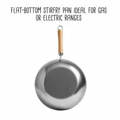 Joyce Chen 12 in. Silver Carbon Steel Stir-Fry Pan with Birchwood Handle by Honey-Can-Do 12 Joyce Chen 12 in. Silver Carbon Steel Stir-Fry Pan with Birchwood Handle by Honey-Can-Do -Cookware Sales Shop honey can do woks stir fry pans j21 9979 1d 1000