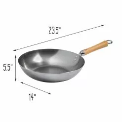 Joyce Chen 12 in. Silver Carbon Steel Stir-Fry Pan with Birchwood Handle by Honey-Can-Do 11 Joyce Chen 12 in. Silver Carbon Steel Stir-Fry Pan with Birchwood Handle by Honey-Can-Do -Cookware Sales Shop honey can do woks stir fry pans j21 9979 40 1000