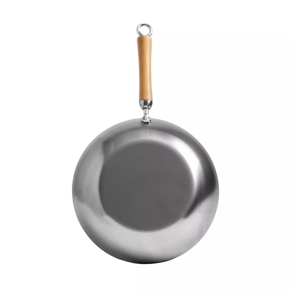 Joyce Chen 12 in. Silver Carbon Steel Stir-Fry Pan with Birchwood Handle by Honey-Can-Do 7 Joyce Chen 12 in. Silver Carbon Steel Stir-Fry Pan with Birchwood Handle by Honey-Can-Do - Image 5