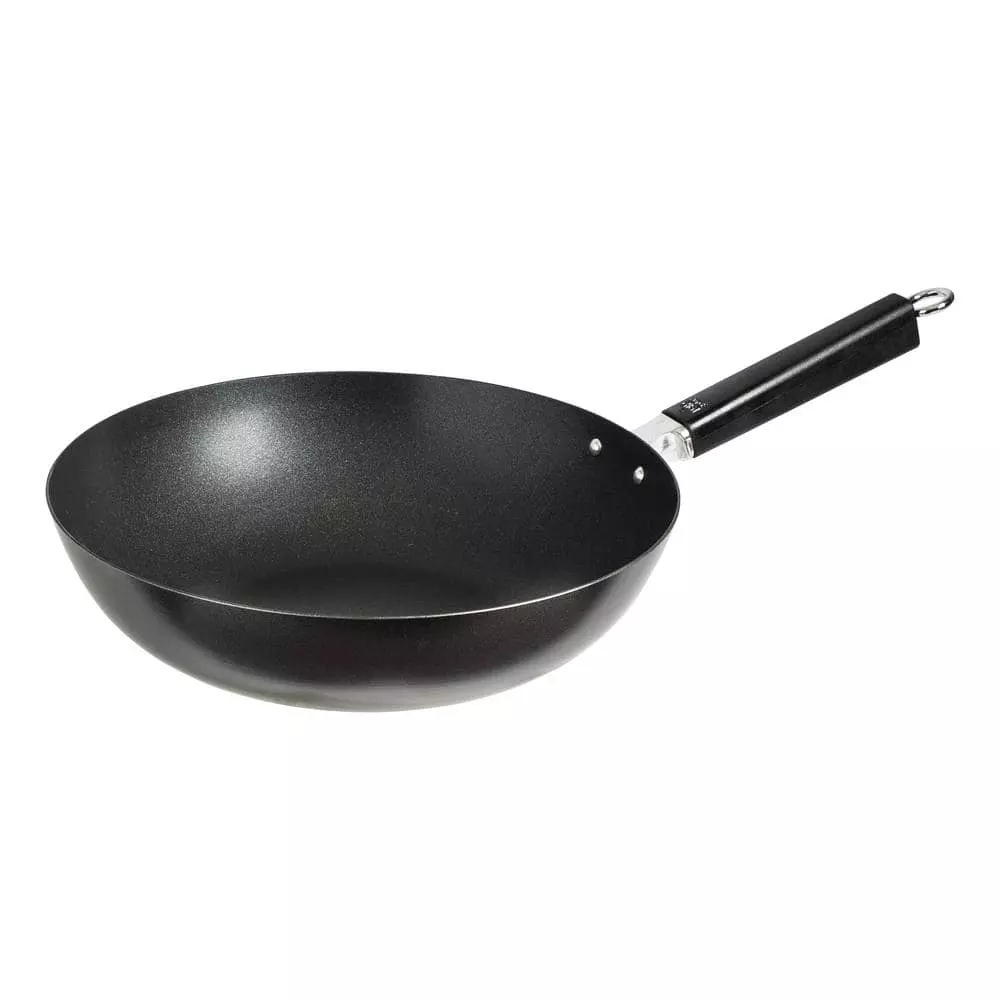 Joyce Chen Professional Series 12 in. Black Carbon Steel Excalibur Nonstick Stir Fry Pan with Phenolic Handle by Honey-Can-Do 2 Joyce Chen Professional Series 12 in. Black Carbon Steel Excalibur Nonstick Stir Fry Pan with Phenolic Handle by Honey-Can-Do