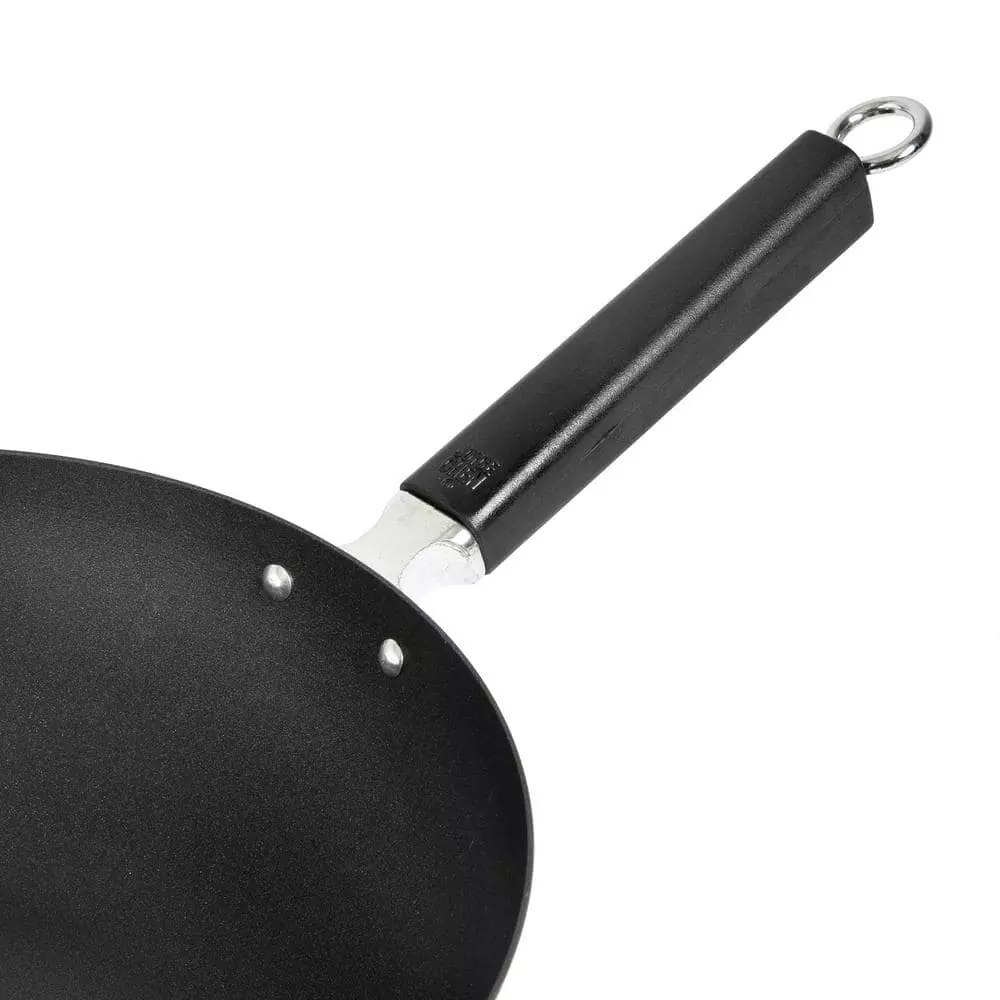 Joyce Chen Professional Series 12 in. Black Carbon Steel Excalibur Nonstick Stir Fry Pan with Phenolic Handle by Honey-Can-Do 3 Joyce Chen Professional Series 12 in. Black Carbon Steel Excalibur Nonstick Stir Fry Pan with Phenolic Handle by Honey-Can-Do - Image 2