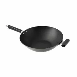 Joyce Chen Professional Series 14 in. Black Carbon Steel Excalibur Wok with Phenolic Handles by Honey-Can-Do